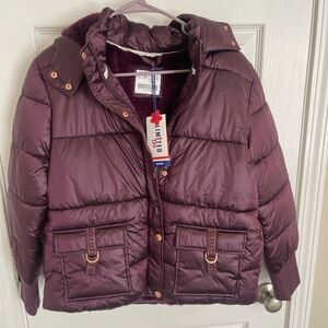 Limited Too Girls Purple Puffer Jacket Super Soft Rose Gold Accents Size L 12/14
